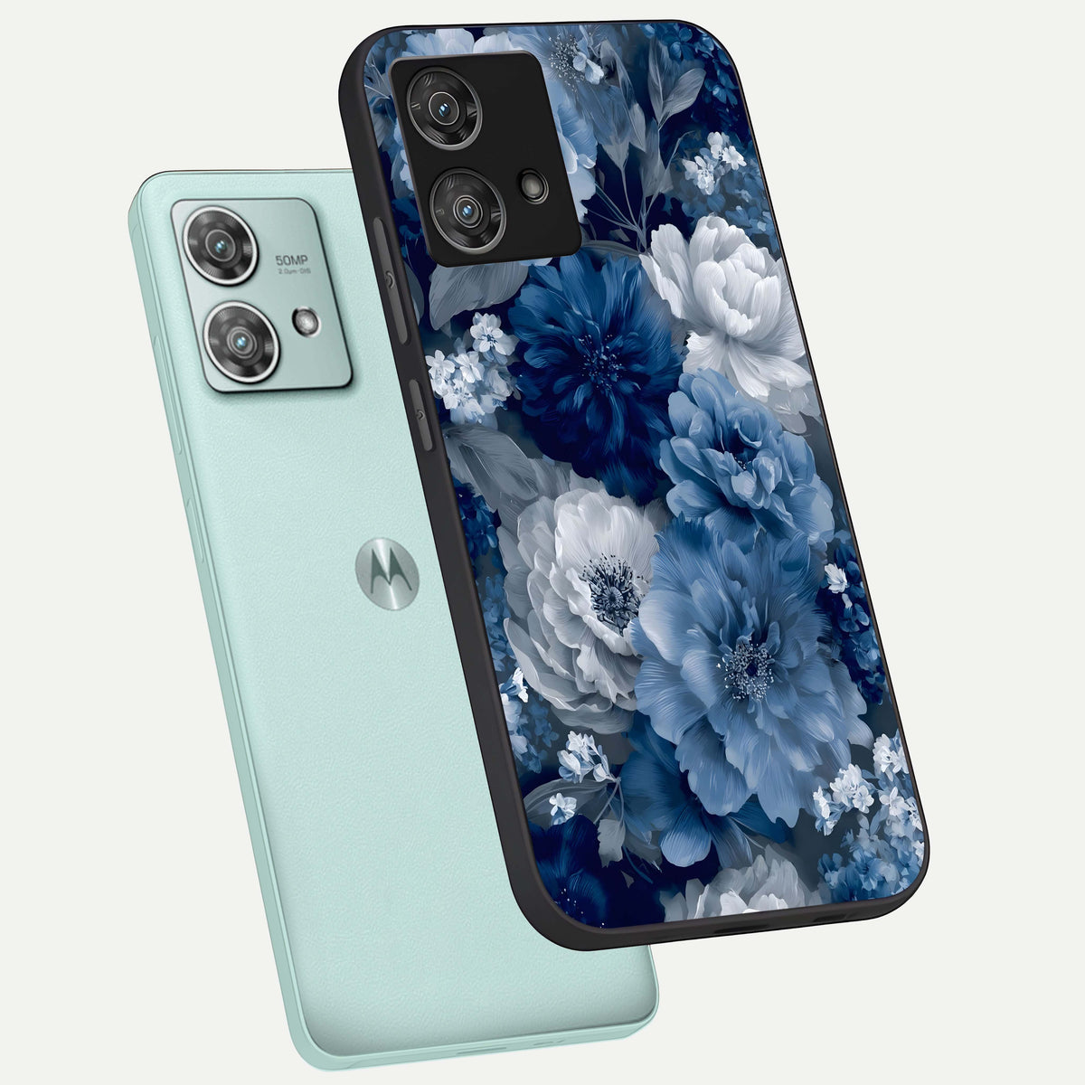  Royal Bloom Garden phone case For Moto Edge 40 Neo showing premium glass back cover with detailed artwork