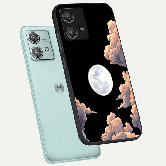  Shade Cloud Moon phone case For Moto Edge 40 Neo showing premium glass back cover with detailed artwork