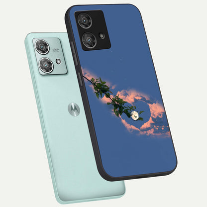  Sky Under Tree phone case For Moto Edge 40 Neo showing premium glass back cover with detailed artwork