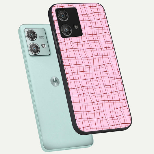  Soft Grid Bliss phone case For Moto Edge 40 Neo showing premium glass back cover with detailed artwork