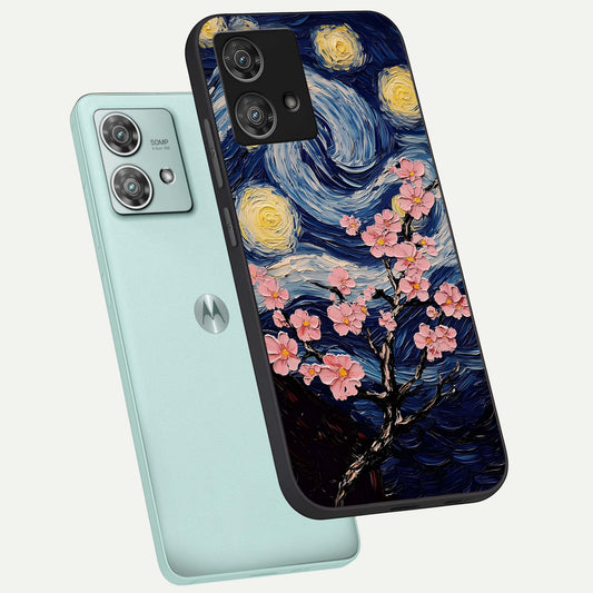  Van Gogh Scenery phone case For Moto Edge 40 Neo showing premium glass back cover with detailed artwork