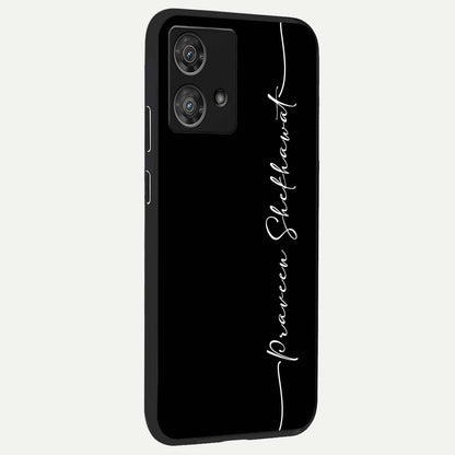  Black Tune Custom Name back cover For Moto Edge 40 Neo slim fit glass case with vibrant aesthetic design