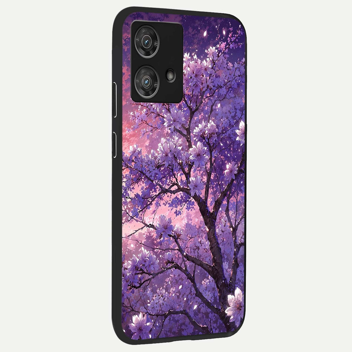  Blossom Tree back cover For Moto Edge 40 Neo slim fit glass case with vibrant aesthetic design