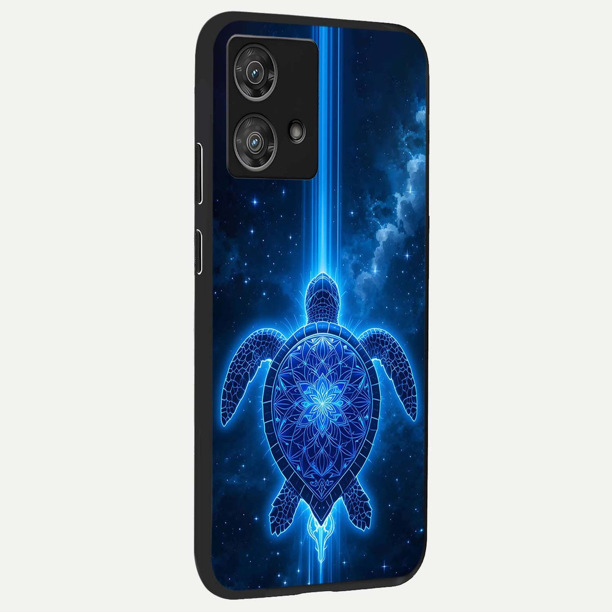 Blue Galaxy Turtle back cover For Moto Edge 40 Neo slim fit glass case with vibrant aesthetic design