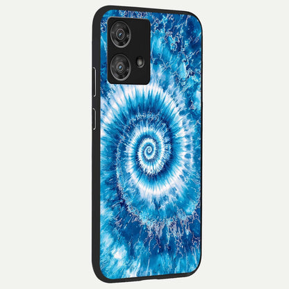  Blue Galaxy Wave back cover For Moto Edge 40 Neo slim fit glass case with vibrant aesthetic design