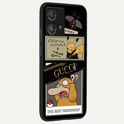  Cartoon Brand Play Mashup back cover For Moto Edge 40 Neo slim fit glass case with vibrant aesthetic design