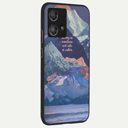  Celestial Mountain Calm back cover For Moto Edge 40 Neo slim fit glass case with vibrant aesthetic design