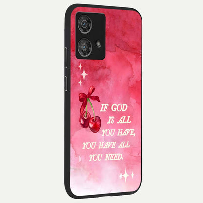  Cherry Quote back cover For Moto Edge 40 Neo slim fit glass case with vibrant aesthetic design