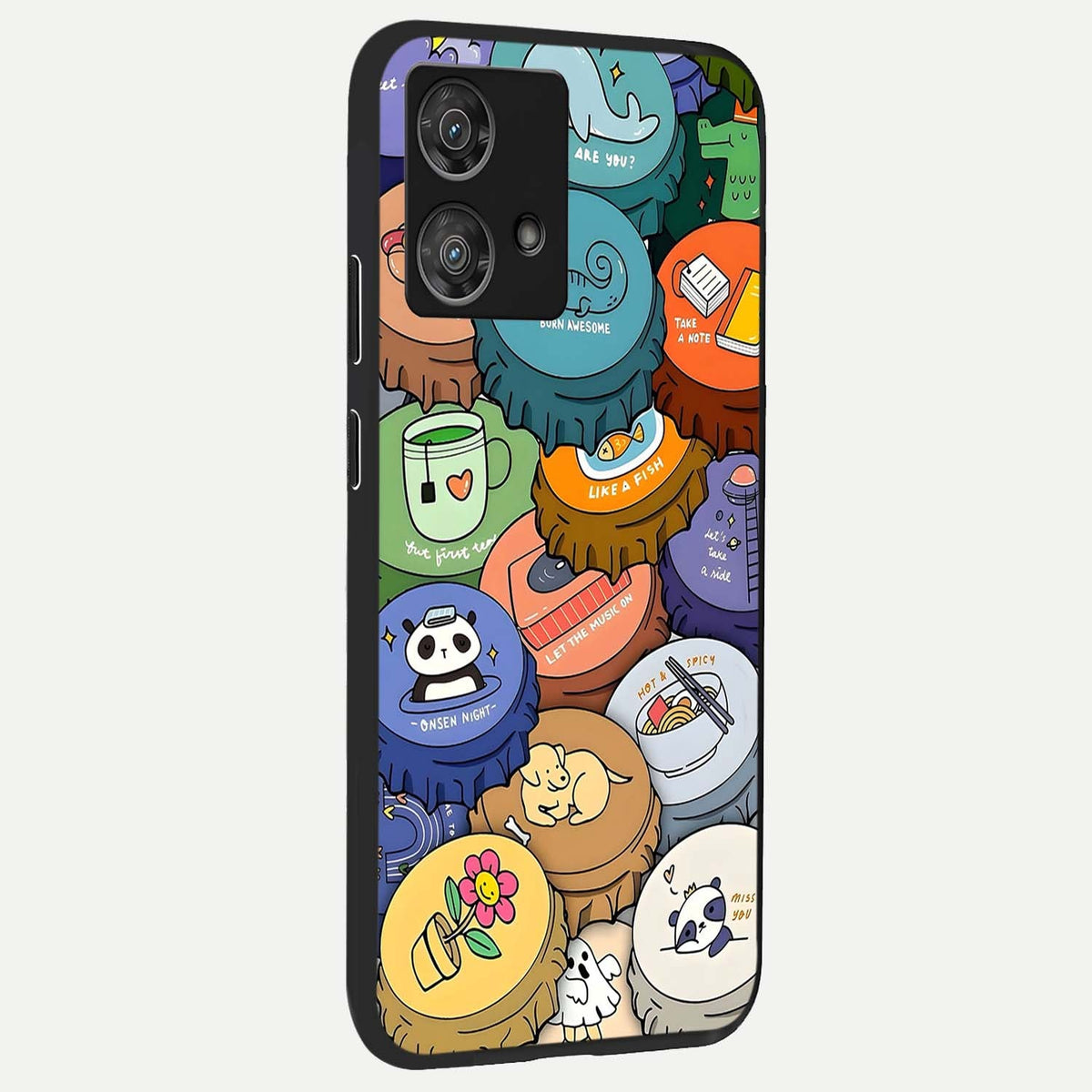  Coins Patterns back cover For Moto Edge 40 Neo slim fit glass case with vibrant aesthetic design