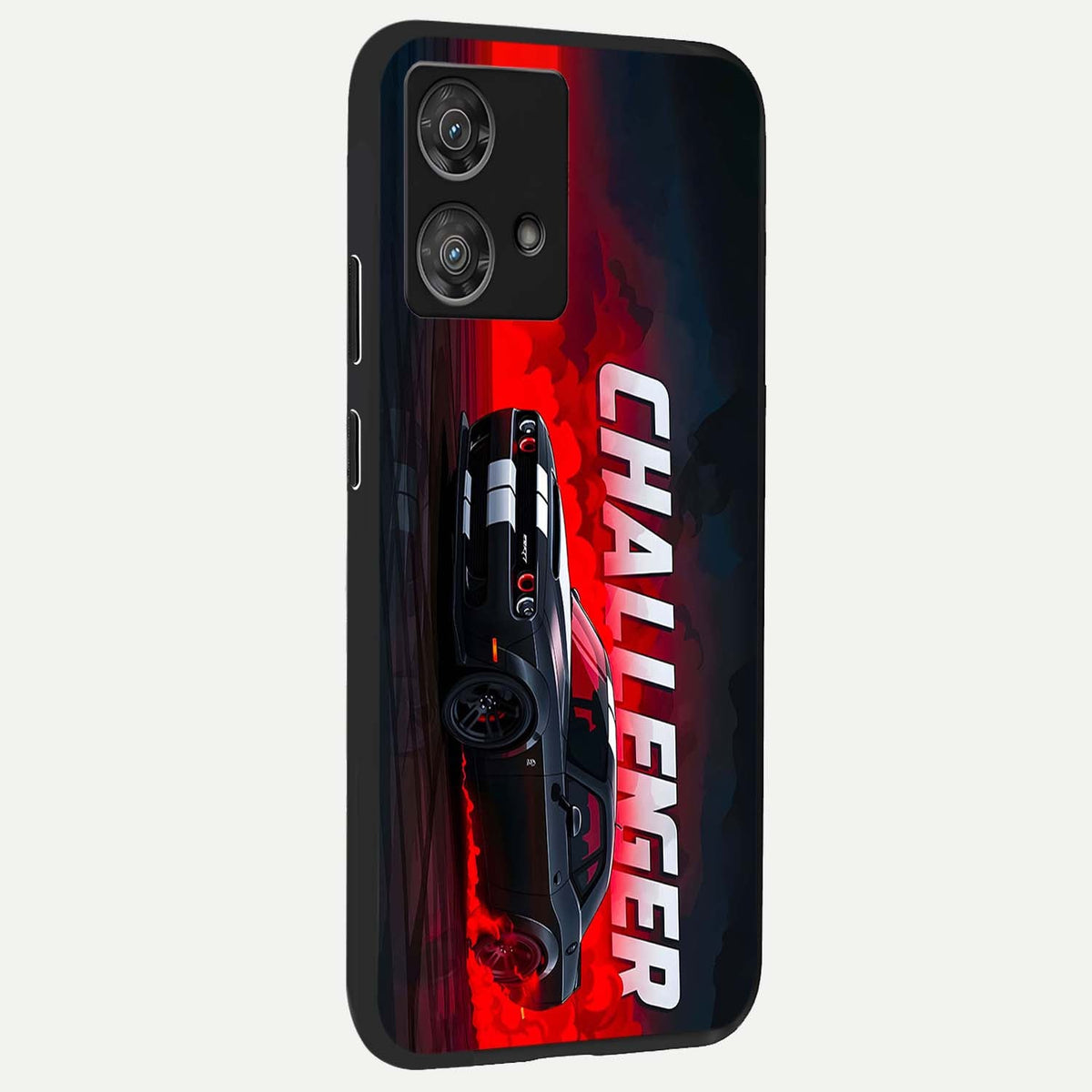  Crimson Challenger Fury back cover For Moto Edge 40 Neo slim fit glass case with vibrant aesthetic design