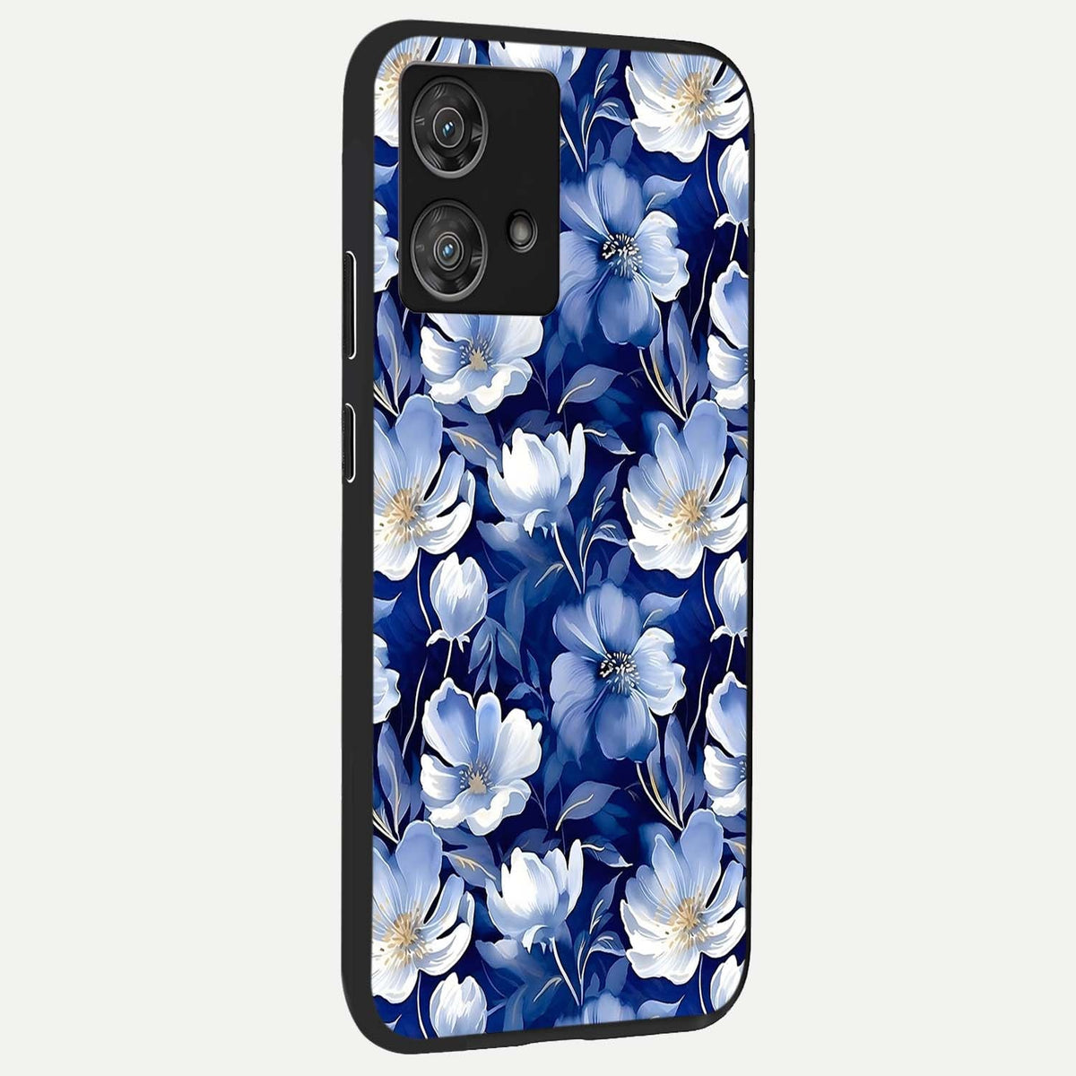  Cute Floral Patterns back cover For Moto Edge 40 Neo slim fit glass case with vibrant aesthetic design