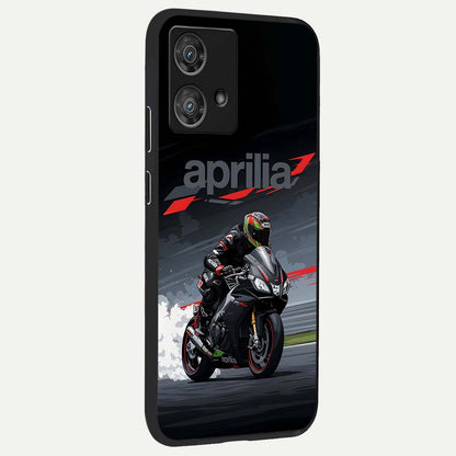  Dark Aprilla back cover For Moto Edge 40 Neo slim fit glass case with vibrant aesthetic design