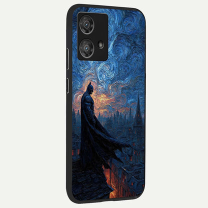 Dark Knight Dusk back cover For Moto Edge 40 Neo slim fit glass case with vibrant aesthetic design