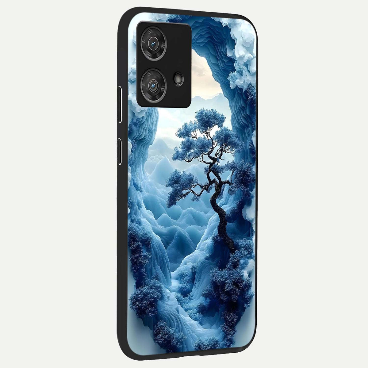  Frozen Serenity Gate back cover For Moto Edge 40 Neo slim fit glass case with vibrant aesthetic design