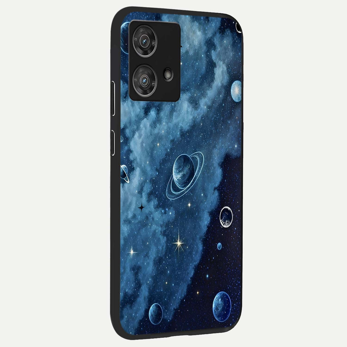  Galaxy Dream Space back cover For Moto Edge 40 Neo slim fit glass case with vibrant aesthetic design