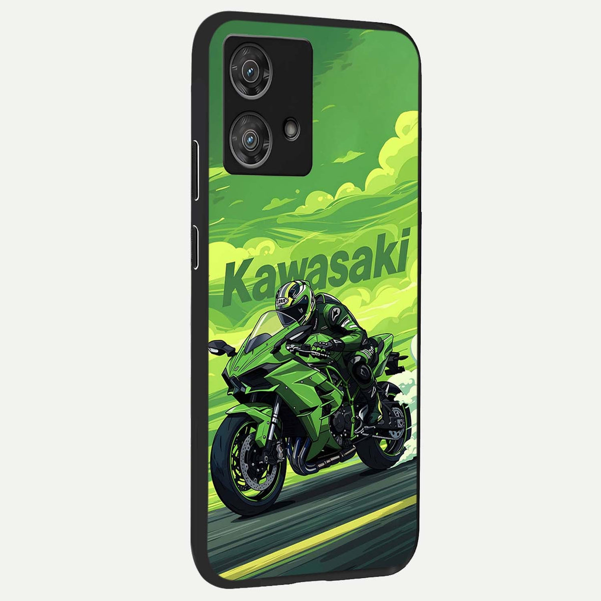  Greenery Sky back cover For Moto Edge 40 Neo slim fit glass case with vibrant aesthetic design