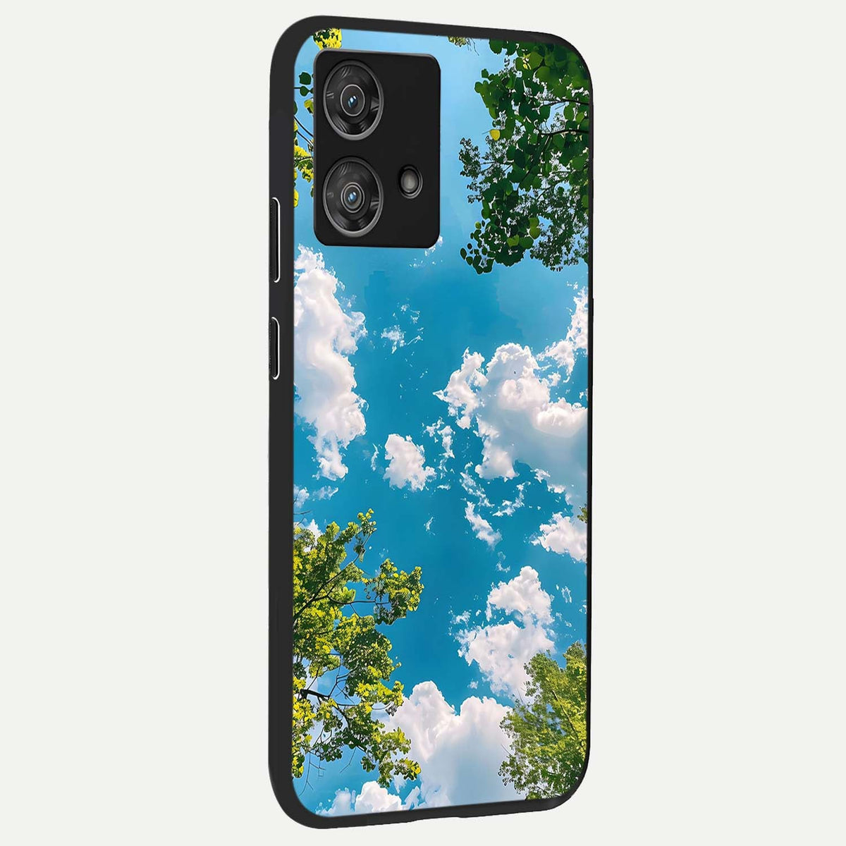  Green Moon Energy back cover For Moto Edge 40 Neo slim fit glass case with vibrant aesthetic design