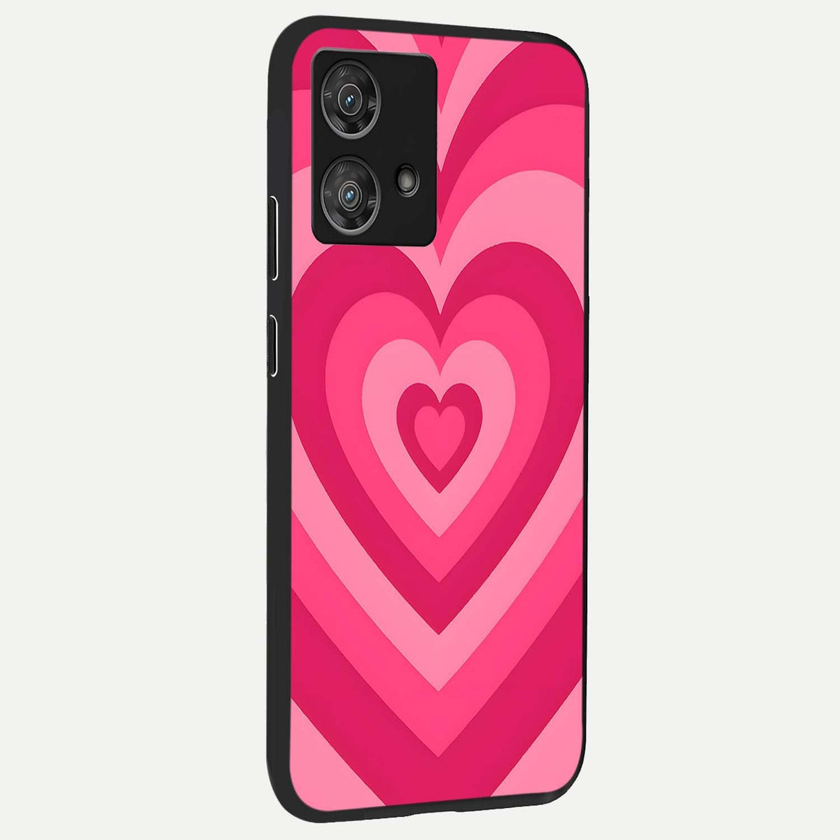  Layered Love Hearts back cover For Moto Edge 40 Neo slim fit glass case with vibrant aesthetic design