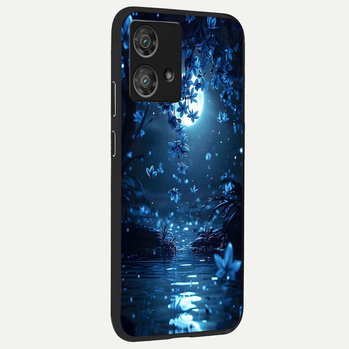  Moonlight Petal Dream back cover For Moto Edge 40 Neo slim fit glass case with vibrant aesthetic design