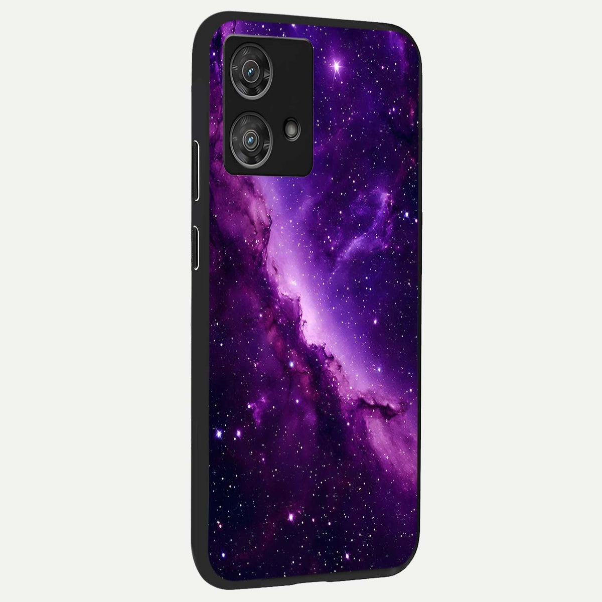  Purple Shade Sky back cover For Moto Edge 40 Neo slim fit glass case with vibrant aesthetic design