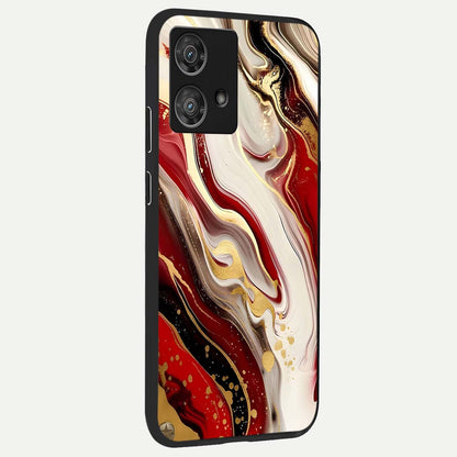  Red Trees Pathway back cover For Moto Edge 40 Neo slim fit glass case with vibrant aesthetic design