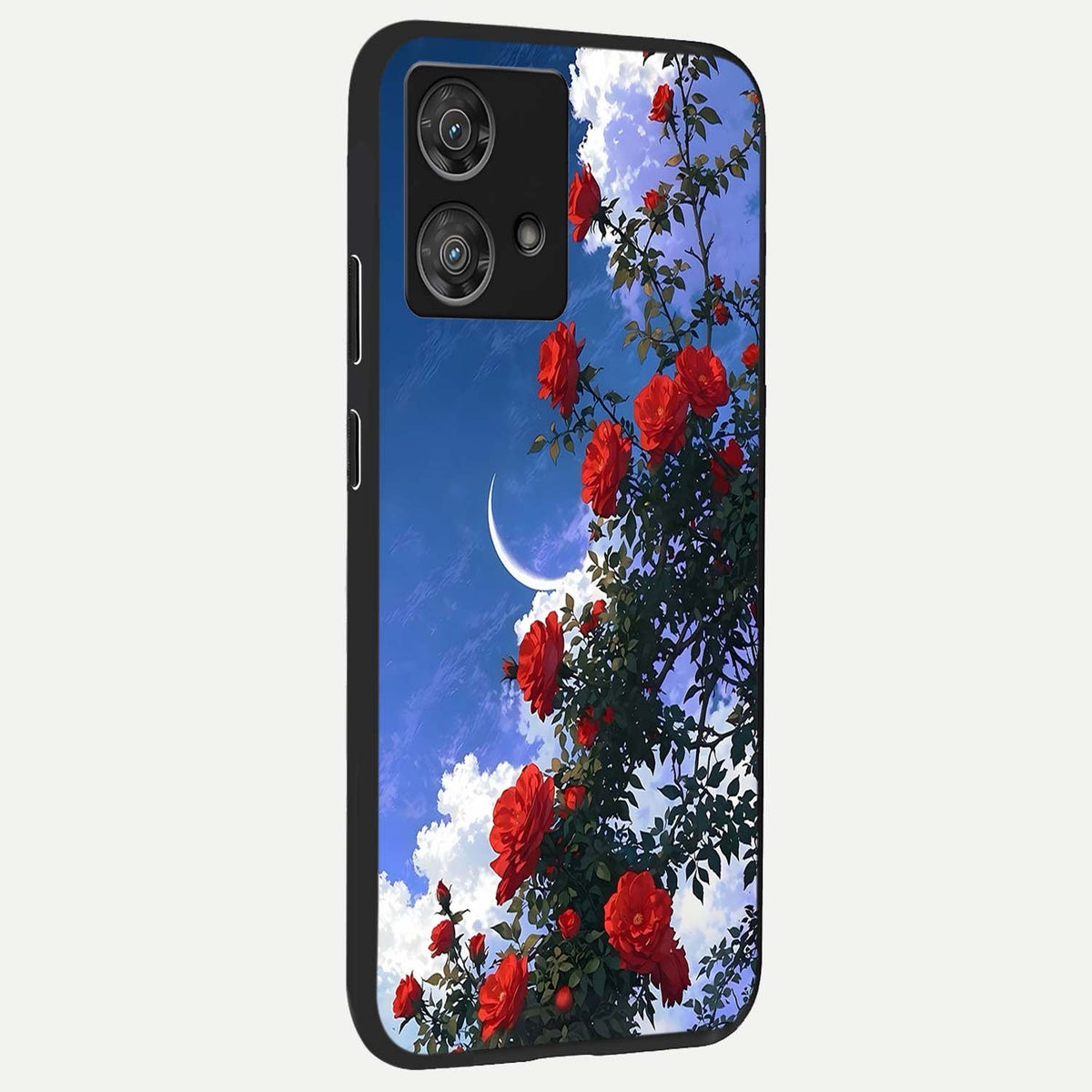  Rose Drift Flowers back cover For Moto Edge 40 Neo slim fit glass case with vibrant aesthetic design