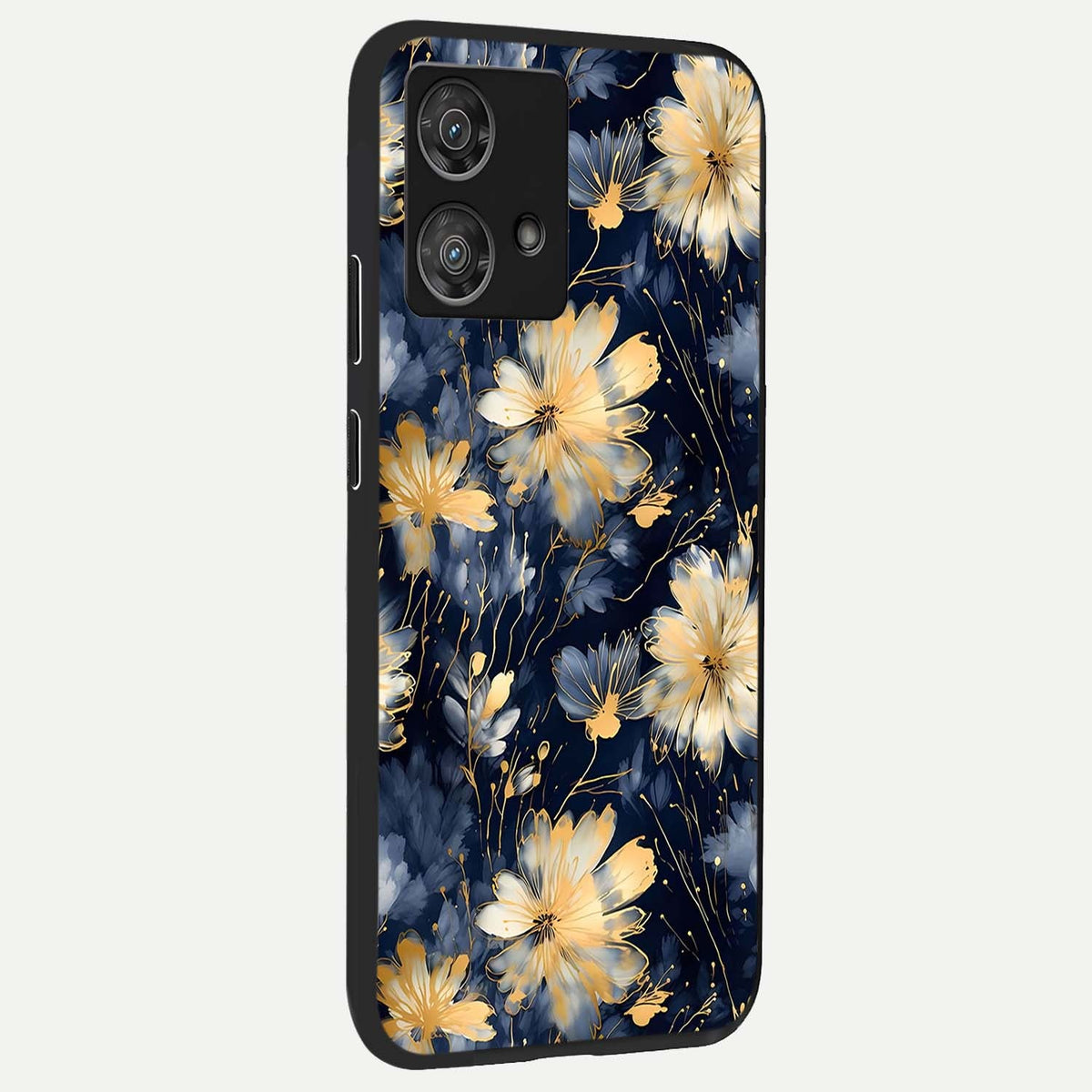  Royal Petal Dream back cover For Moto Edge 40 Neo slim fit glass case with vibrant aesthetic design