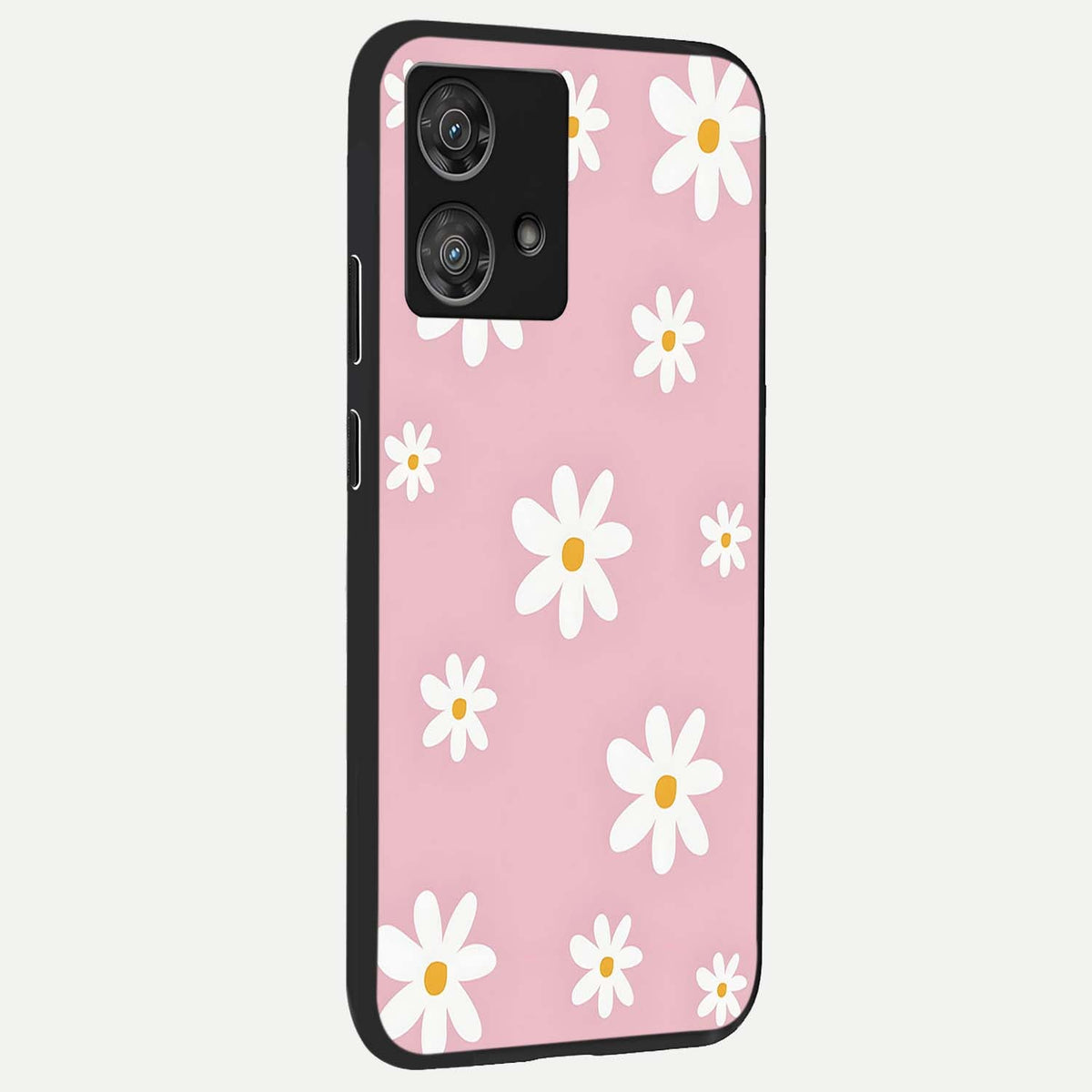  Soft Daisy Bliss back cover For Moto Edge 40 Neo slim fit glass case with vibrant aesthetic design