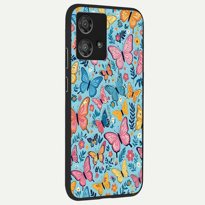  Spring Wing Garden back cover For Moto Edge 40 Neo slim fit glass case with vibrant aesthetic design