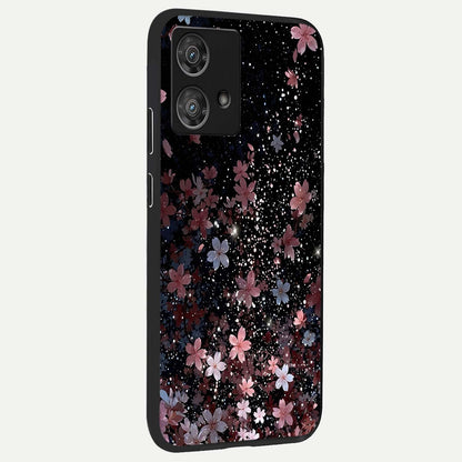  Starlit Flower Dreams back cover For Moto Edge 40 Neo slim fit glass case with vibrant aesthetic design