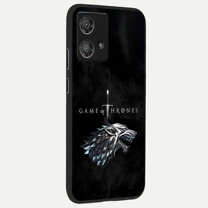  Throne Wolf Legacy back cover For Moto Edge 40 Neo slim fit glass case with vibrant aesthetic design