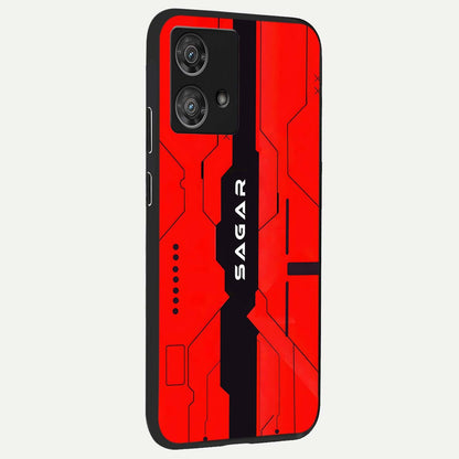  Voltage Rise CYBERPUNK Custom Name back cover For Moto Edge 40 Neo slim fit personalized glass case with bold cyberpunk design