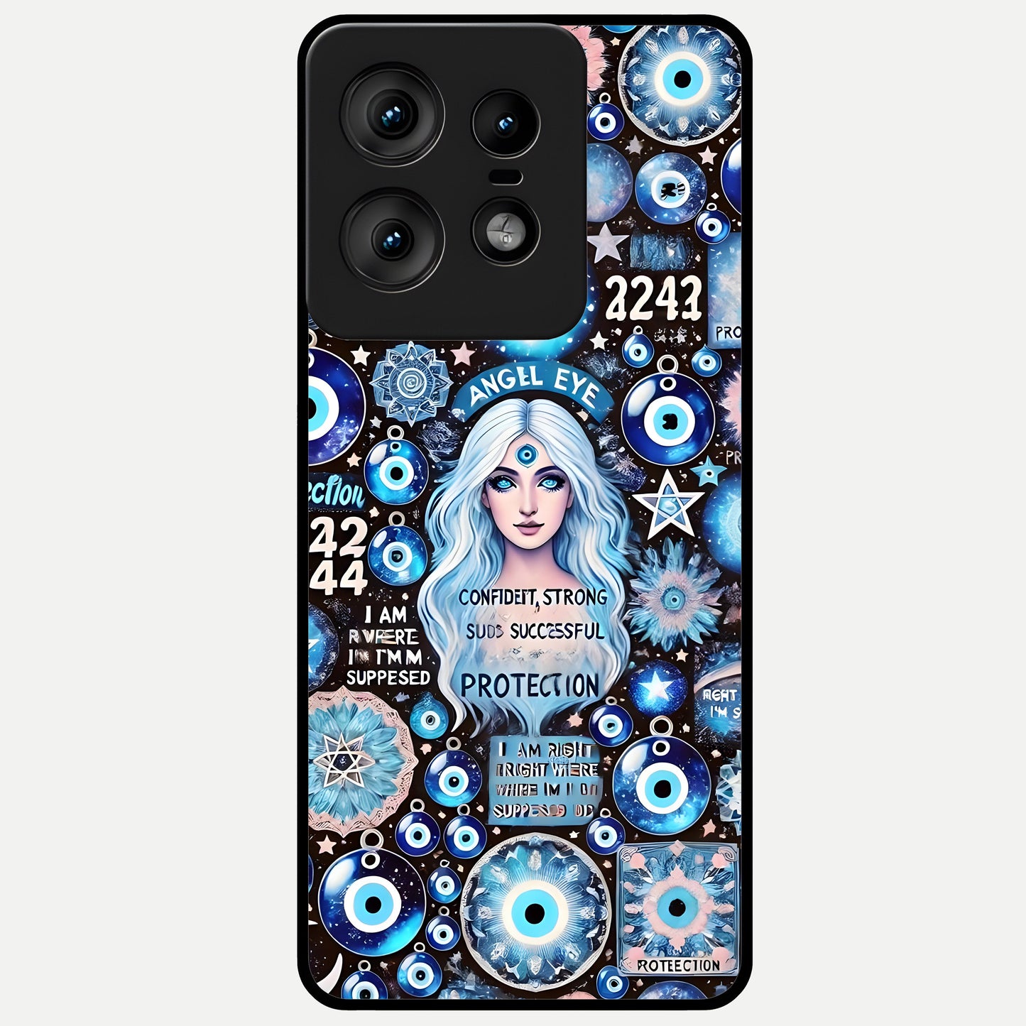  Angel Aura Shield Glass Case For Moto Edge50 Pro back cover – full design glossy printed glass finish