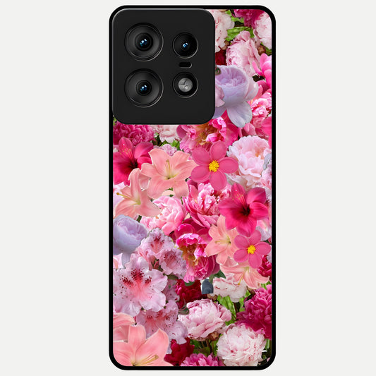  Bloom Crush Fantasy Glass Case For Moto Edge50 Pro back cover – full design glossy printed glass finish