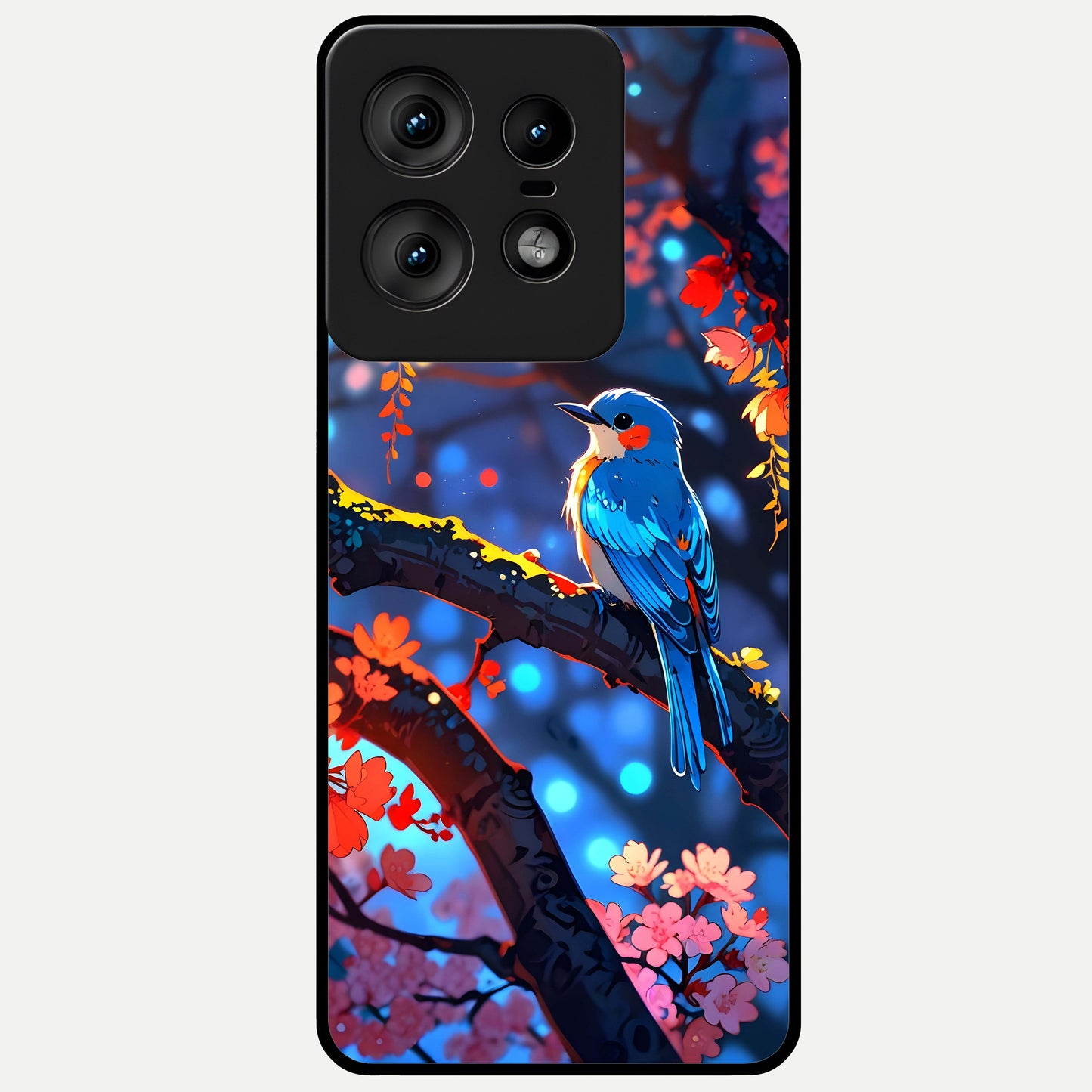  Blooming Water Drift Glass Case For Moto Edge50 Pro back cover – full design glossy printed glass finish