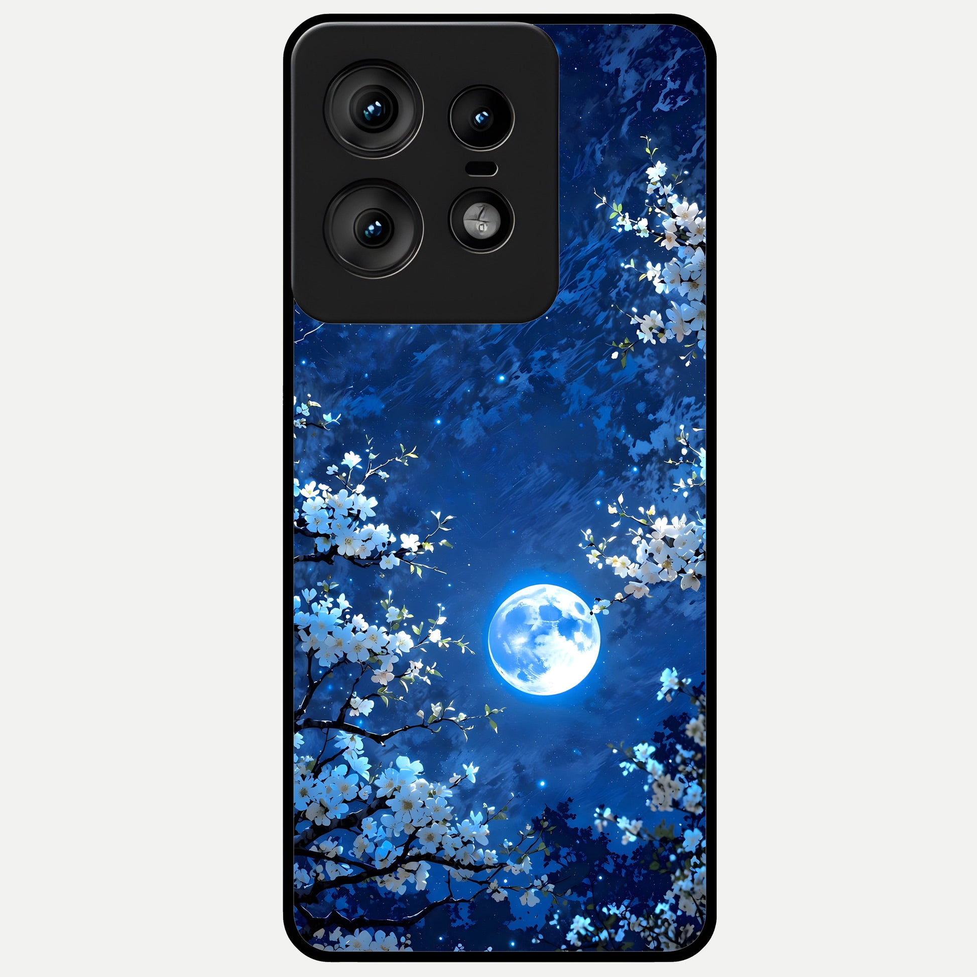  Blossom Moonlight Sky Glass Case For Moto Edge50 Pro back cover – full design glossy printed glass finish