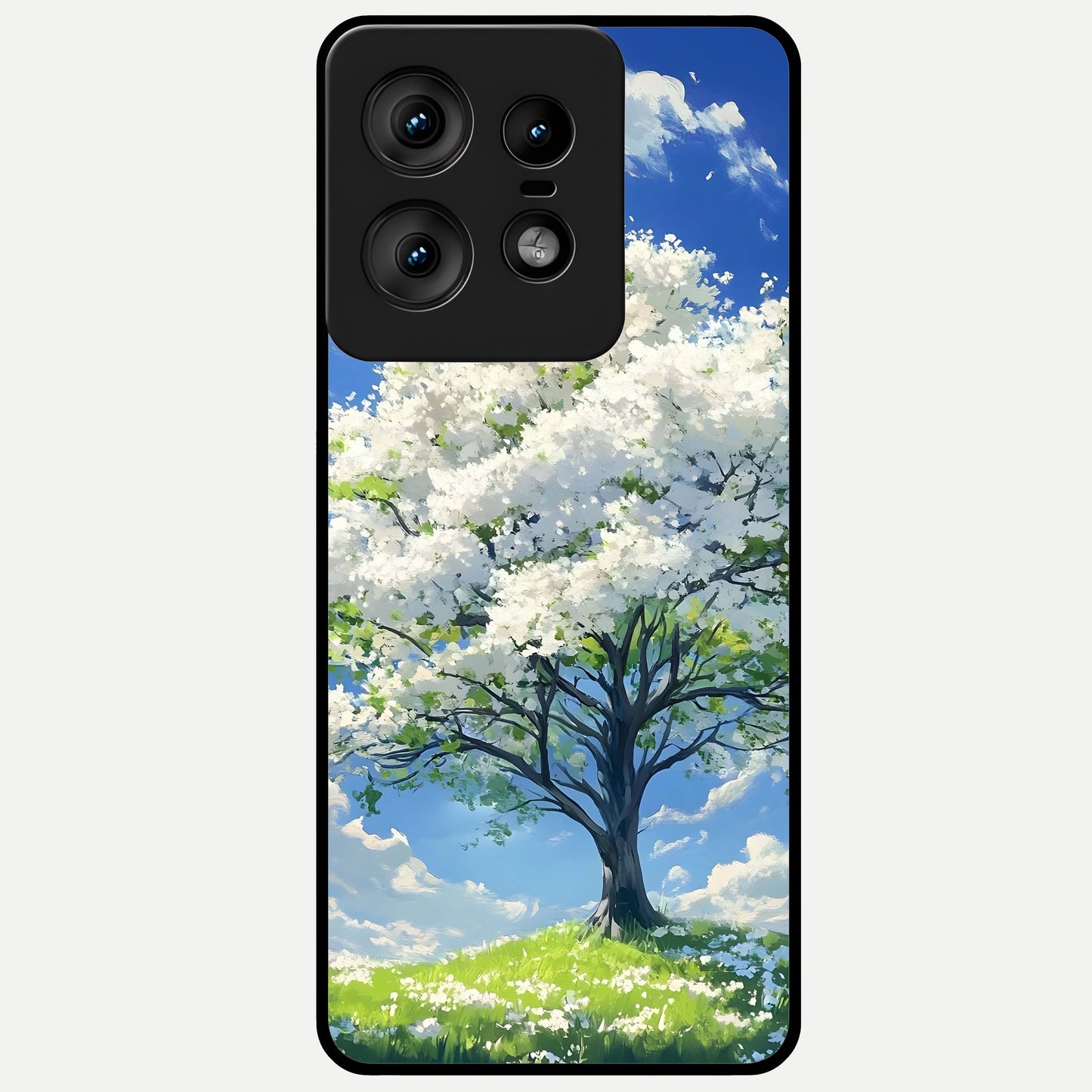  Blossom Sky Serenity Glass Case For Moto Edge50 Pro back cover – full design glossy printed glass finish