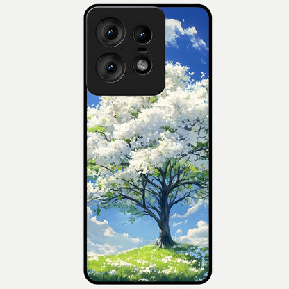  Blossom Sky Serenity Glass Case For Moto Edge50 Pro back cover – full design glossy printed glass finish