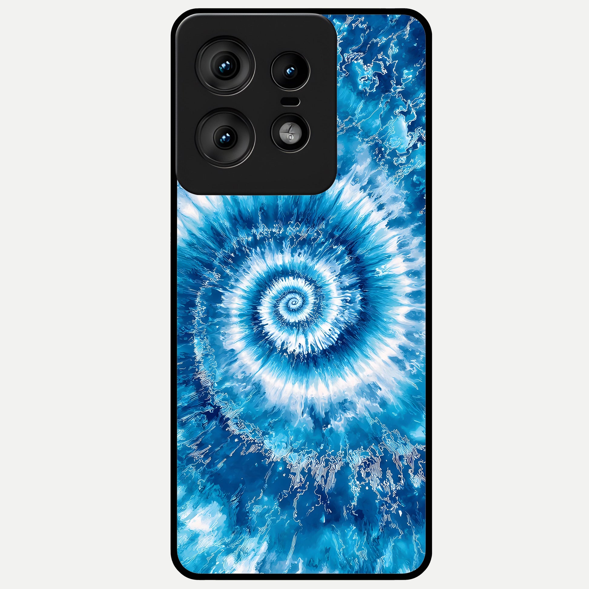  Blue Galaxy Wave Glass Case For Moto Edge50 Pro back cover – full design glossy printed glass finish