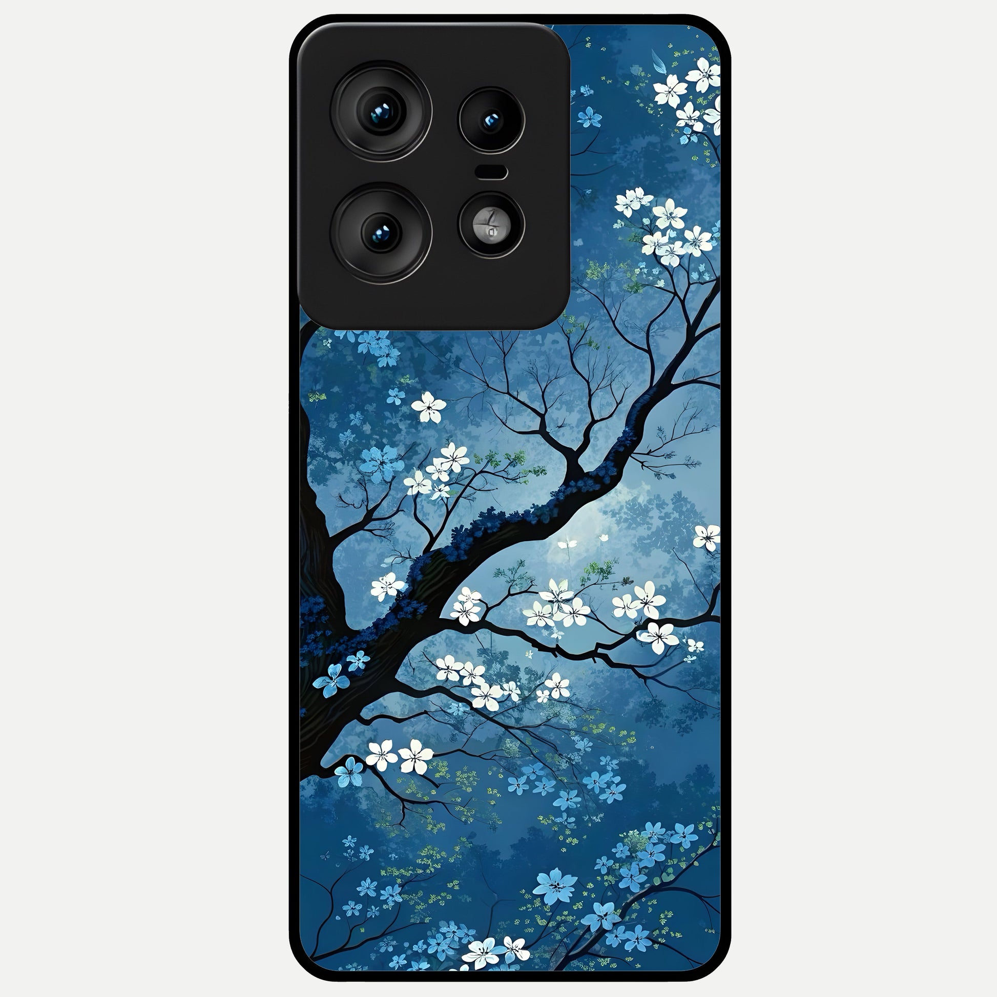  Blue Tree Serenity Glass Case For Moto Edge50 Pro back cover – full design glossy printed glass finish