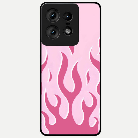  Blush Flame Energy Glass Case For Moto Edge50 Pro back cover – full design glossy printed glass finish