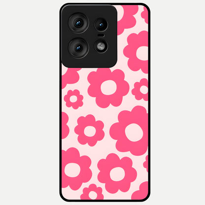  Blush Flower Pop Glass Case For Moto Edge50 Pro back cover – full design glossy printed glass finish