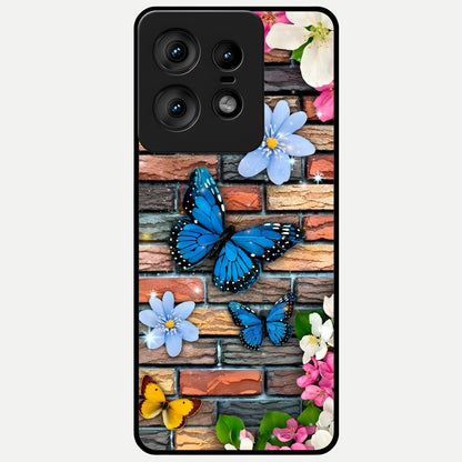  Brick Bloom Flight Glass Case For Moto Edge50 Pro back cover – full design glossy printed glass finish