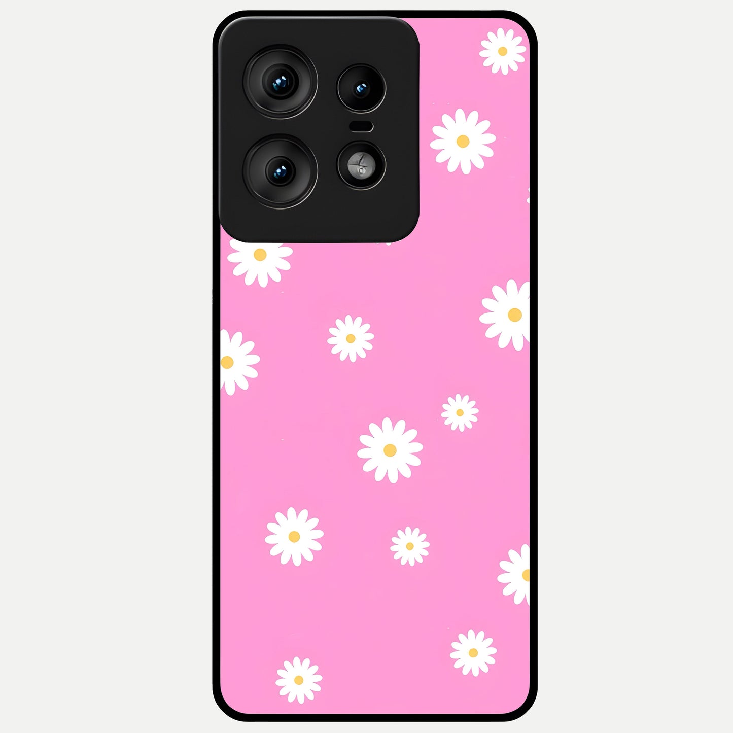  Bubblegum Daisy Pop Glass Case For Moto Edge50 Pro back cover – full design glossy printed glass finish