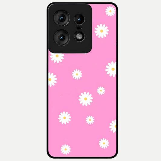  Bubblegum Daisy Pop Glass Case For Moto Edge50 Pro back cover – full design glossy printed glass finish