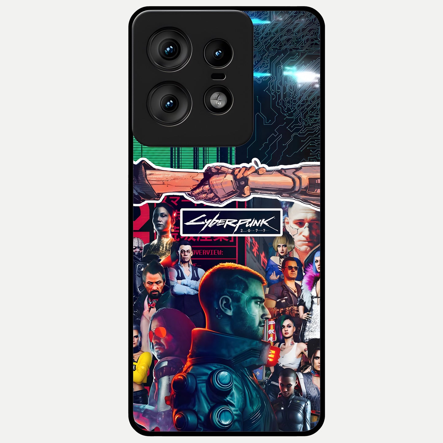  CYBERPUNK Legacy Glass Case For Moto Edge50 Pro back cover – full design glossy printed glass finish