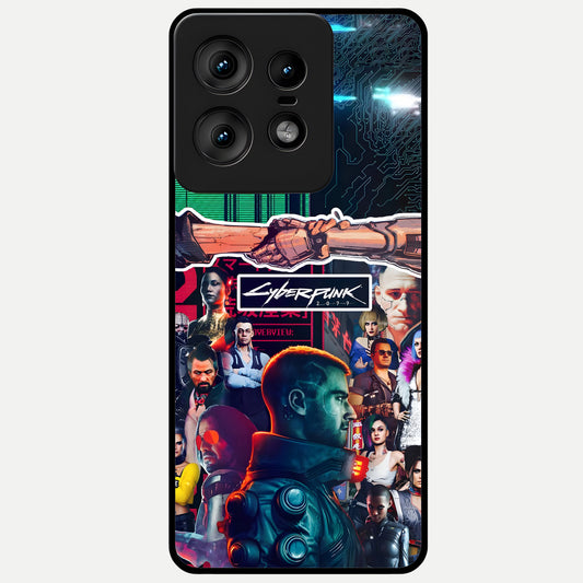  CYBERPUNK Legacy Glass Case For Moto Edge50 Pro back cover – full design glossy printed glass finish