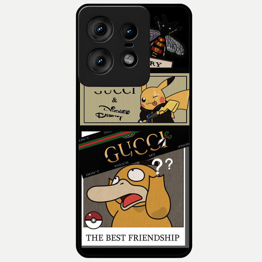  Cartoon Brand Play Mashup Glass Case For Moto Edge50 Pro back cover – full design glossy printed glass finish