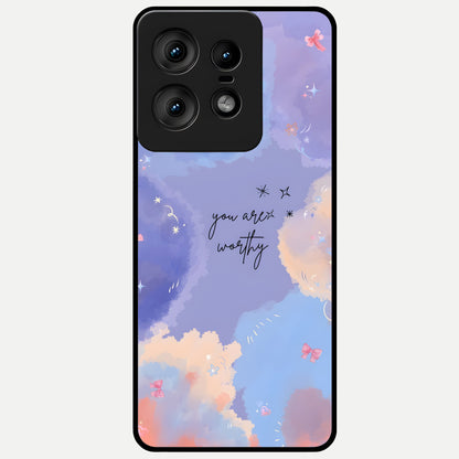  Celestial Cloud Magic Glass Case For Moto Edge50 Pro back cover – full design glossy printed glass finish