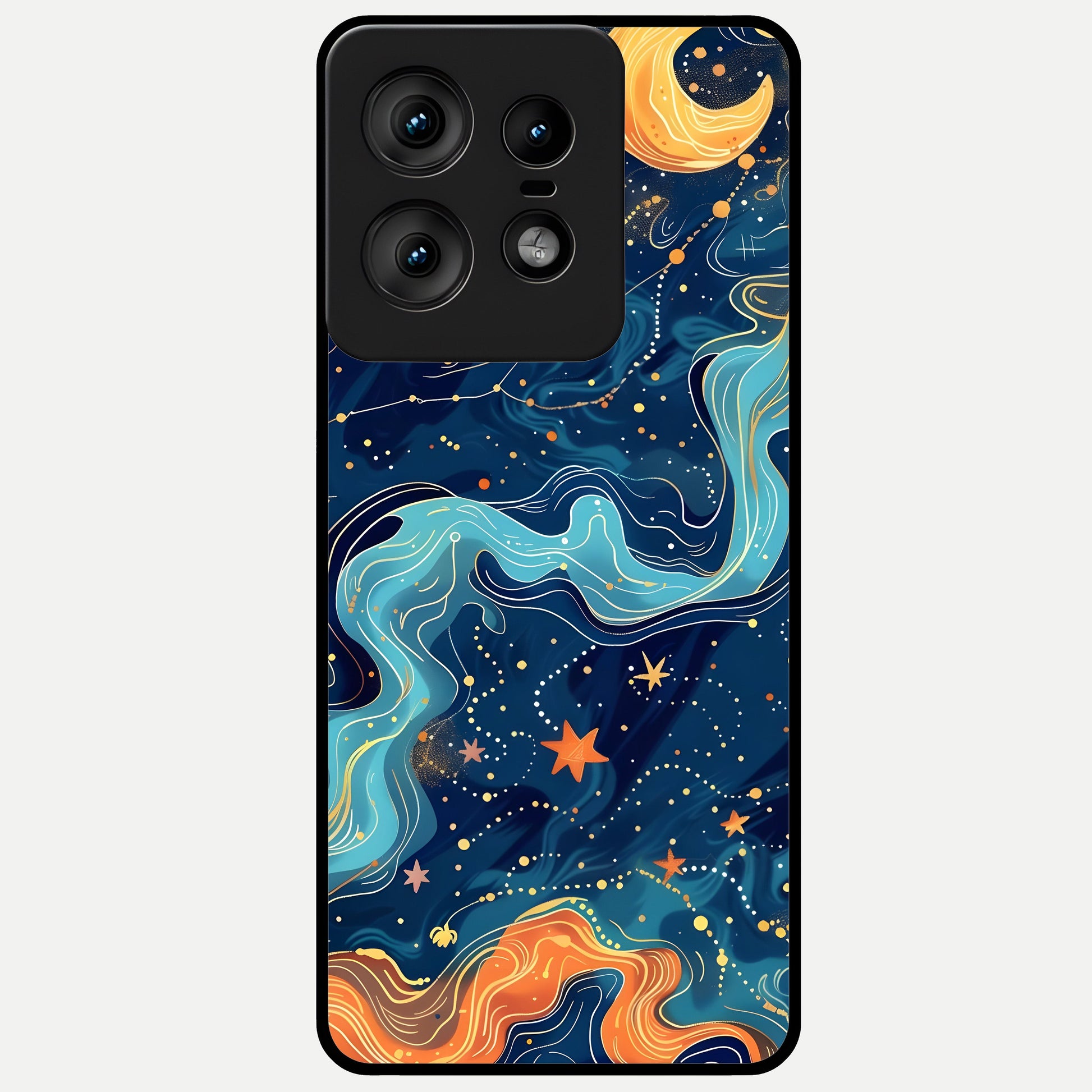  Celestial Dream Flow Glass Case For Moto Edge50 Pro back cover – full design glossy printed glass finish